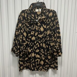 NEW ZENERGY by CHICO'S Neema Cinch Waist Leopard Print Jacket | Chico's Size 2